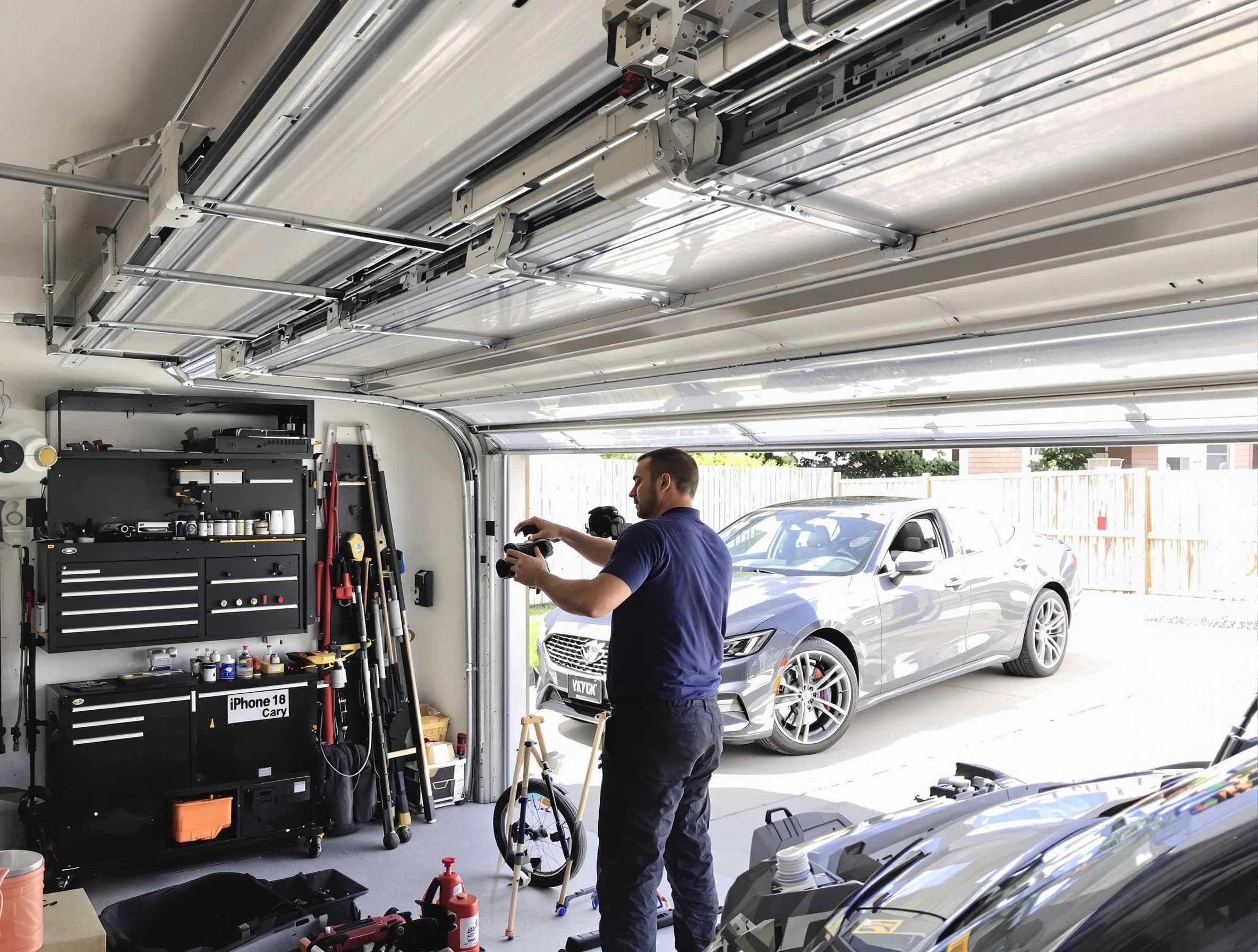 Millersville Garage Door Repair technician fixing noisy garage door in Millersville