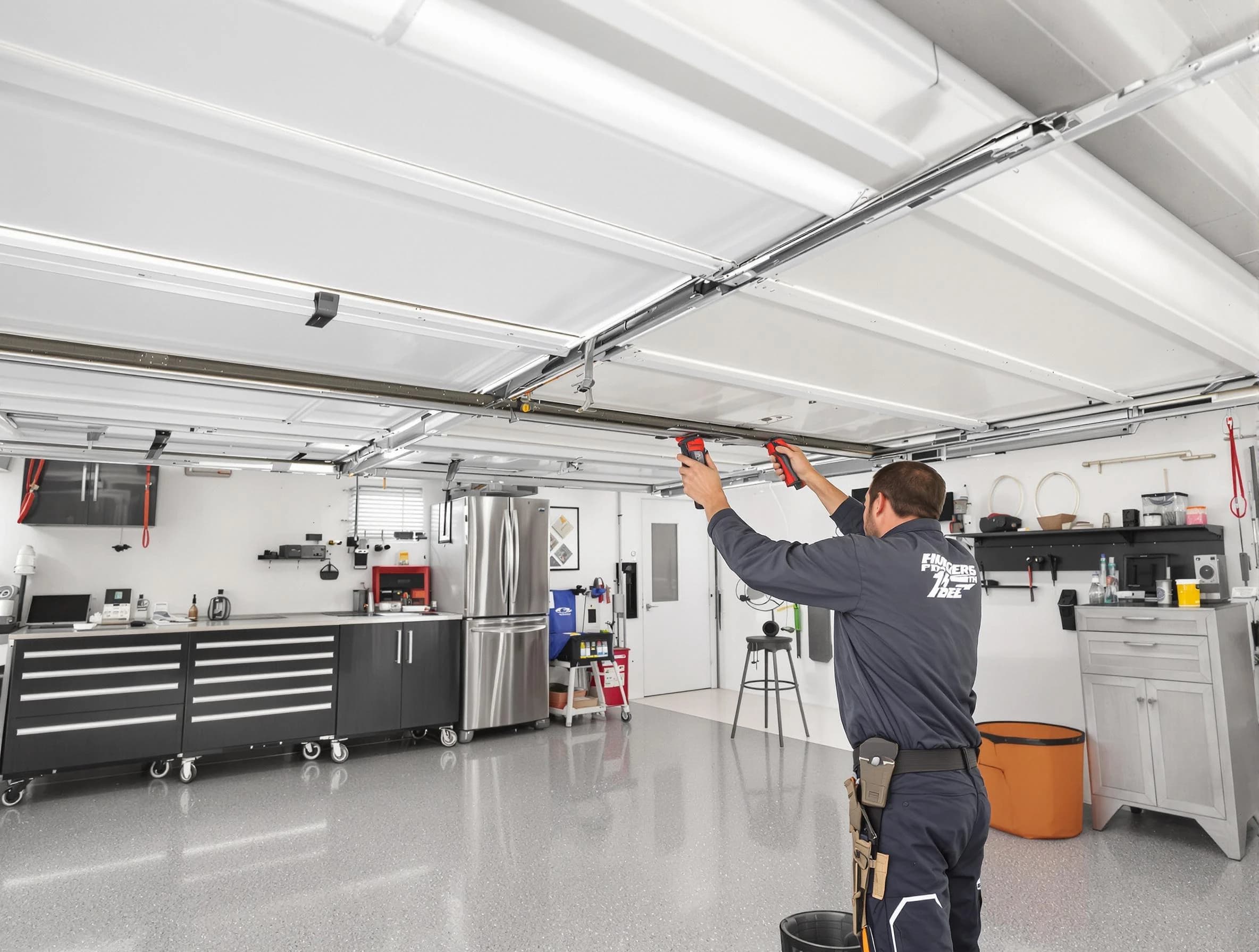 Overhead garage door repair service by Millersville Garage Door Repair in Millersville