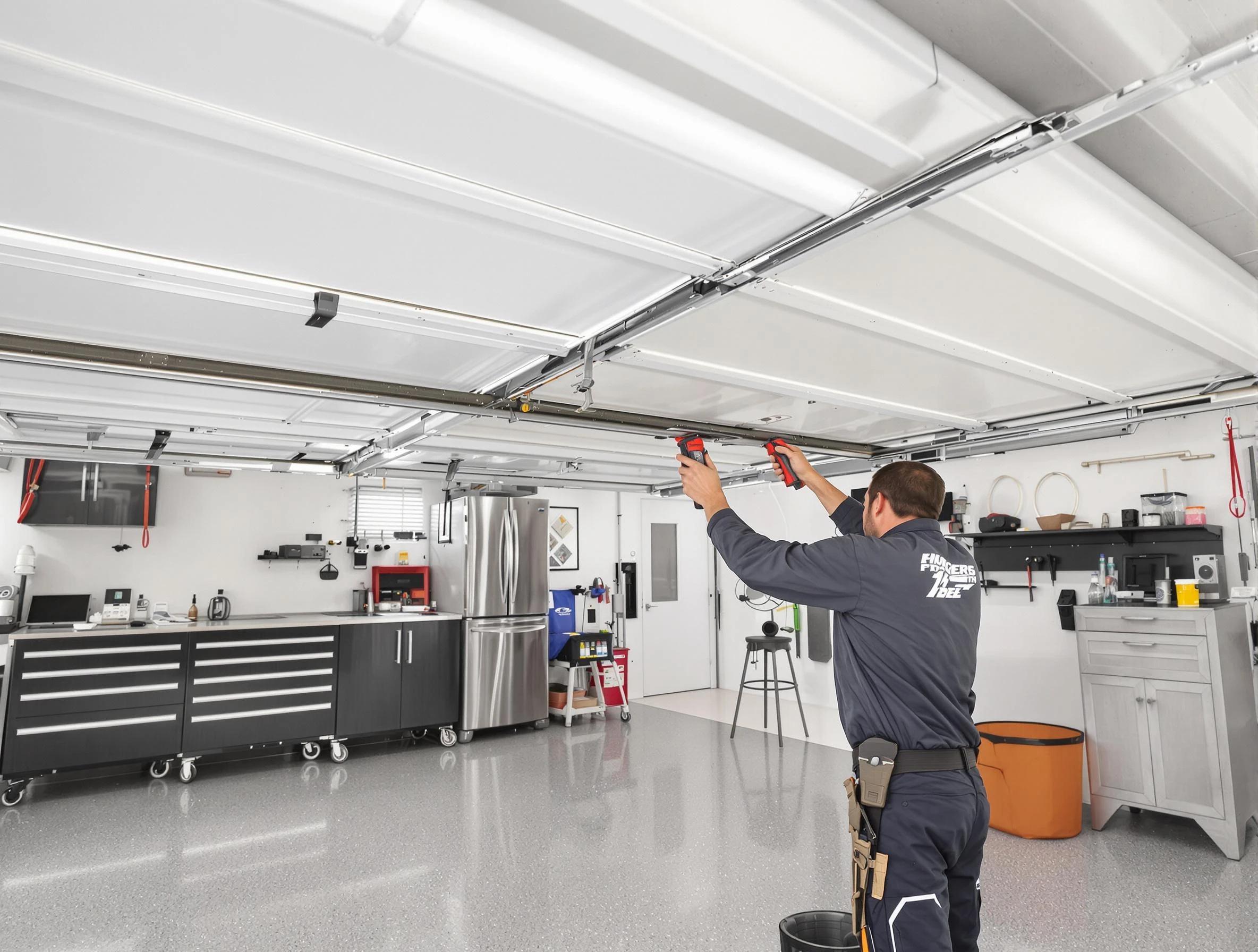 Overhead garage door repair service by Millersville Garage Door Repair in Millersville