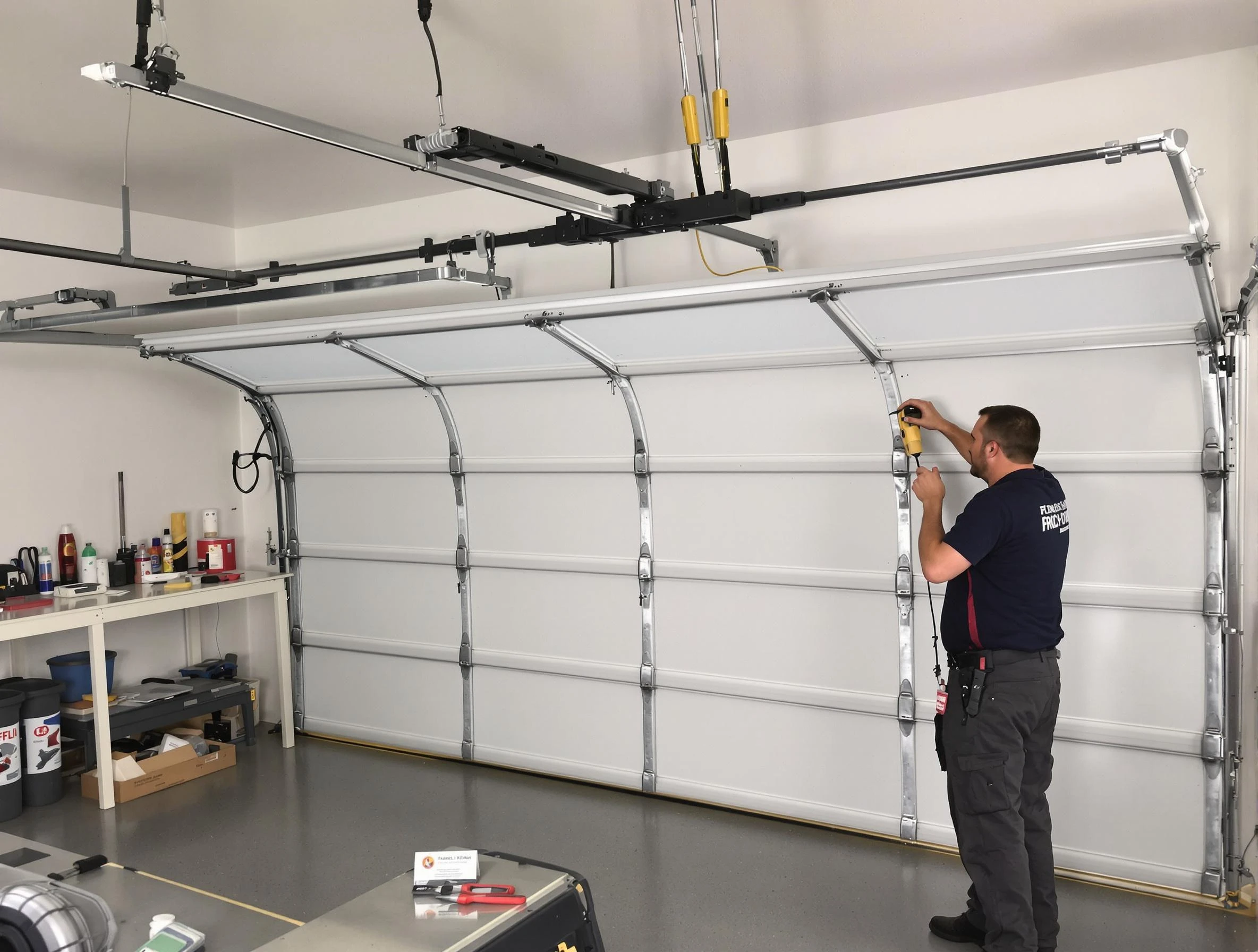 Millersville Garage Door Repair certified technician performing overhead door system repair in Millersville